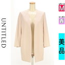 \超得★20%OFFクーポンで15576円/ アンタイトル UNTITLED ジャケット レディース 春 ピンク M ノーカラーミドル丈ジャケット 【中古】【古...