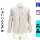 【6/3値下げ】【中古】【古着】 クロコダイル Crocodile カジュアルシャツ シャツ マルチストライプシャツ 春物 春秋 春夏 ピンク