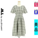 【5/8値下げ】【中古】【古着】 ジルバイジルスチュアート JILL by JILLSTUART ワンピース チュニック ワンピース バルーンスリーブ膝下チェックワンピース 夏物 春夏 ブラック
