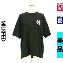 【5/8値下げ】【中古】【古着】 ミルク フェド MILKFED. Tシャツ トップス バックプリントTシャツ 夏物 春夏 ブラック