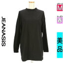 【5/8値下げ】【中古】【古着】 ジーナシス JEANASiS カットソー プルオーバー トップス 無地チュニック 春物 春秋 春夏 ブラック