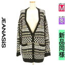 【5/8値下げ】【中古】【古着】 ジーナシス JEANASiS カーディガン ボレロ カーディガン ネイティブ柄ミドルニットカーディガン 冬物 冬 秋冬 ブラック