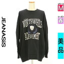 【5/8値下げ】【中古】【古着】 ジーナシス JEANASiS スウェット パーカー トップス ビッグシルエットロゴスウェット 春物 春秋 春夏 ブラック
