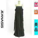 【5/8値下げ】【中古】【古着】 ジーナシス JEANASiS キャミワンピース ワンピース 光沢ロングキャミワンピース 秋物 秋冬 春秋 ブラック