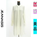 【5/8値下げ】【中古】【古着】 ジーナシス JEANASiS ブラウス シャツ バンドカラーシアーロングブラウス 春物 春秋 春夏 ホワイト