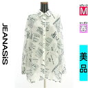 【5/8値下げ】【中古】【古着】 ジーナシス JEANASiS ブラウス シャツ 英字プリントオーバーサイズシアーブラウス 春物 春秋 春夏 ホワイト