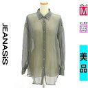 【5/8値下げ】【中古】【古着】 ジーナシス JEANASiS ブラウス シャツ 光沢シアーブラウス 春物 春秋 春夏 グレー