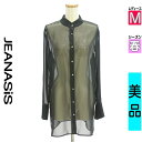 【5/8値下げ】【中古】【古着】 ジーナシス JEANASiS ブラウス シャツ バンドカラーシアーブラウス 春物 春秋 春夏 ブラック