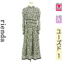 【5/8値下げ】【中古】【古着】 リエンダ rienda ワンピース チュニック ワンピース 花柄プリーツシフォンワンピース 春物 春秋 春夏 ベージュ