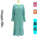【5/8値下げ】【中古】【古着】 ビアッジョブルー Viaggio Blu ワンピース チュニック ワンピース リブニットロングワンピース 秋物 秋冬 春秋 水色/ライトブルー
