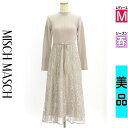 【5/8値下げ】【中古】【古着】 ミッシュマッシュ MISCH MASCH ワンピース チュニック ワンピース ニット×レースロングワンピース 春物 春秋 春夏 ピンク