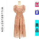 【5/8値下げ】【中古】【古着】 ウィルセレクション WILLSELECTION ワンピース チュニック ワンピース 花柄×ドットロングシフォンワンピース 夏物 春夏 ピンク