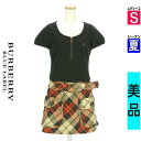 【5/8値下げ】【中古】【古着】 バーバリーブルーレーベル BURBERRY BLUE LABEL ワンピース チュニック ワンピース ベルト付きチェック柄切替ミニワンピース 夏物 春夏 ブラック