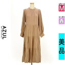 【5/8値下げ】【中古】【古着】 アズールバイマウジー AZUL BY MOUSSY ワンピース チュニック ワンピース ティアードロングワンピース 春物 春秋 春夏 ベージュ