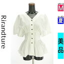 【5/8値下げ】【中古】【古着】 リランドチュール Rirandture ブラウス シャツ バックレースアップブラウス 夏物 春夏 ホワイト