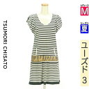 【6/3値下げ】【中古】【古着】 ツモリチサト TSUMORI CHISATO ワンピース チュニック ワンピース 猫プリント膝上ボーダーワンピース 夏物 春夏 ブラック