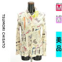 【6/3値下げ】【中古】【古着】 ツモリチサト TSUMORI CHISATO ブラウス シャツ イラスト楊柳ブラウス 春物 春秋 春夏 アイボリー