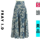 【中古】【古着】 フレイアイディー FRAY I.D ロングスカート マキシスカート スカート スカートバックレースアップ花柄スカート オールシーズン ブルー