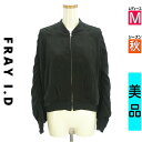 【中古】【古着】 フレイアイディー FRAY I.D ブルゾン スタジャン アウター バックレースアップラグランブルゾン 秋物 秋冬 春秋 ブラック