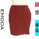 【中古】【古着】 エモダ EMODA ミニスカート スカート ストレッチミニスカート オールシーズン レッド