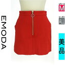 【中古】【古着】 エモダ EMODA ミニスカート スカート フロントファスナーミニスカート オールシーズン レッド