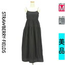 【中古】【古着】 ストロベリーフィールズ STRAWBERRY-FIELDS キャミワンピース ワンピース エンパイアロングキャミワンピース オールシーズン ブラック