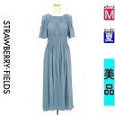 【中古】【古着】 ストロベリーフィールズ STRAWBERRY-FIELDS ワンピース チュニック ワンピース マジョリカプリーツロングワンピース 夏物 春夏 水色/ライトブルー