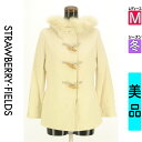 【中古】【古着】 ストロベリーフィールズ STRAWBERRY-FIELDS コート アウター ショートダッフルコート 冬物 冬 秋冬 ホワイト