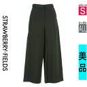 【中古】【古着】 ストロベリーフィールズ STRAWBERRY-FIELDS パンツ パンツ 無地ワイドパンツ オールシーズン ブラック