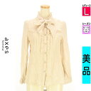 \週末限定★3000円OFFクーポン配布中/ アクシーズファム axes femme ブラウス レディース 春 長袖 アイボリー L タイ付きストライプドビーブ...