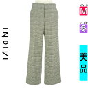 【中古】【古着】 インディヴィ INDIVI パンツ パンツ グレンチェック柄ワイドパンツ 冬物 冬 秋冬 ブラック