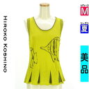 \期間限定!10%OFFクーポンで6237円/ ヒロココシノ HIROKO KOSHINO ニット レディース 夏 ノースリーブ イエロー M HIROKO KOSHINO TRUNK ペプラムニット 【中古】【古着】【セール】お買い物マラソン全品P5倍