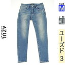 【中古】【古着】 アズールバイマウジー AZUL BY MOUSSY デニムパンツ パンツ ウォッシュド加工スキニーデニム オールシーズン 水色/ライトブルー