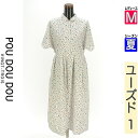 【中古】【古着】 プードゥドゥ POU DOU DOU ワンピース チュニック ワンピース 小花柄膝下シャツワンピース 夏物 春夏 ホワイト