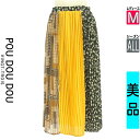【中古】【古着】 プードゥドゥ POU DOU DOU ロングスカート マキシスカート スカート 柄切替プリーツシフォンスカート オールシーズン イエロー
