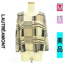 【中古】【古着】 ロートレアモン LAUTREAMONT カットソー プルオーバー トップス チェック柄シフォンカットソー 春物 春秋 春夏 ベージュ