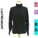 【中古】【古着】 ロートレアモン LAUTREAMONT セーター トップス レイヤード風タートルネックニット 冬物 冬 秋冬 ブラック
