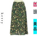 【中古】【古着】 ケティ ketty スカート スカート 花柄ミモレフレアスカート オールシーズン ブラック