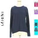 【中古】【古着】 インディヴィ INDIVI ニット トップス カシミヤ混ふんわりニット 冬物 冬 秋冬 紺色/ネイビー