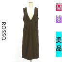 【中古】【古着】 ロッソ ROSSO キャミワンピース ワンピース F by ROSSO ジャンパースカート 冬物 冬 秋冬 ブラウン