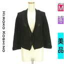 ヒロココシノ HIROKO KOSHINO カーディガン ボレロ レディース 冬 ブラック M ワンボタンローゲージニットカーディガン 【中古】【古着】【セール】