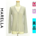 \24H限定★10%OFFクーポンで4752円/ マレーラ MARELLA カーディガン ボレロ レディース 春 グレー M 透かし編みリブニットカーディガン ...