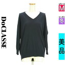 \期間限定!10%OFFクーポンで2772円/ ドゥクラッセ DoCLASSE ニット レディース 冬 長袖 紺色/ネイビー M ドロップショルダーVネックニット 【中古】【古着】【セール】お買い物マラソン全品P5倍