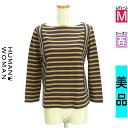 【中古】【古着】 ヒューマンウーマン HUMAN WOMAN カットソー プルオーバー トップス ボーダー×ストライプカットソー 春物 春秋 春夏 ブラウン