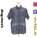 \24H限定★10%OFFクーポンで1019円/ ドラッグストアーズ drug store's ブラウス レディース 夏 半袖 紺色/ネイビー L プリントシア...