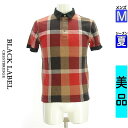 \スーパーSALE限定価格商品/【ポイント10倍】ブラックレーベルクレストブリッジ BLACK LABEL CRESTBRIDGE ポロシャツ メンズ 夏 半袖 レッド M チェック柄ポロシャツ 【中古】【古着】【大幅値下】