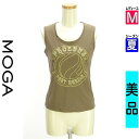 【6/24値下げ】【中古】【古着】 モガ MOGA キャミソール タンクトップ トップス ラメプリントタンクトップ 夏物 春夏 ブラウン