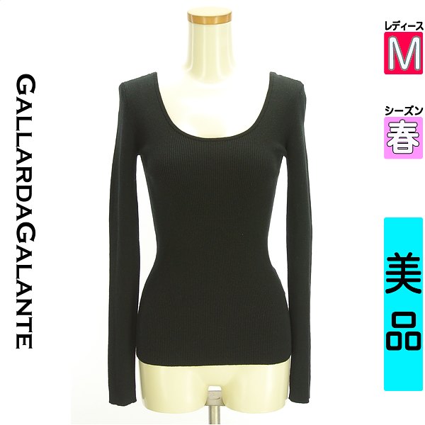 ＼超得★全品5%OFFクーポン配布中×ポイント5倍／ ガリャルダガランテ GALLARDAGALANTE ニット レディース 春 長袖 ブラック M リブニット 【中古】【古着】【セール】