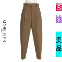 【中古】【古着】 ミッシェルクラン MICHEL KLEIN パンツ パンツ チェック柄コクーンパンツ 冬物 冬 秋冬 ブラウン