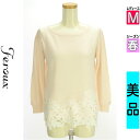 フェルゥ Feroux ニット レディース 春 長袖 ピンク M 花柄レースニット 【中古】【古着】【セール】